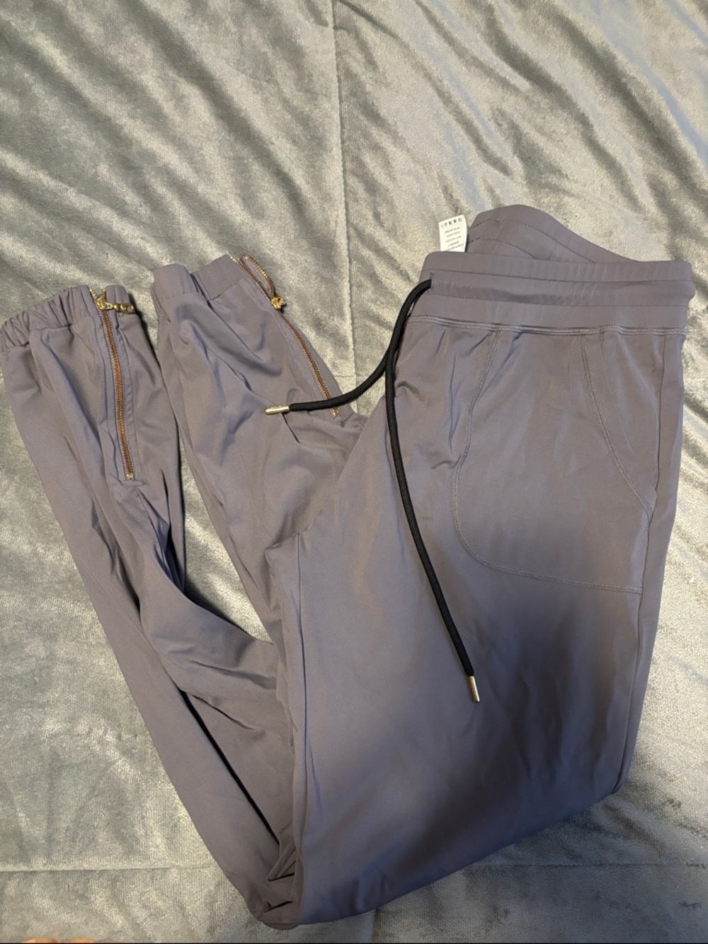 Zyia Light Slate Gray Drawstring Jogger Pants Large